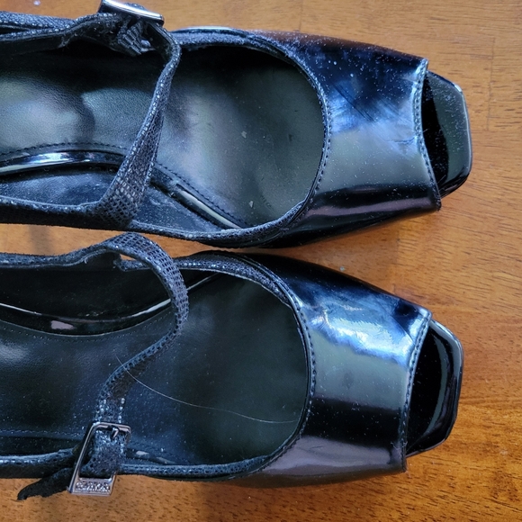 Calvin Klein black spiked heels, open toe 5" heel - Picture 11 of 14